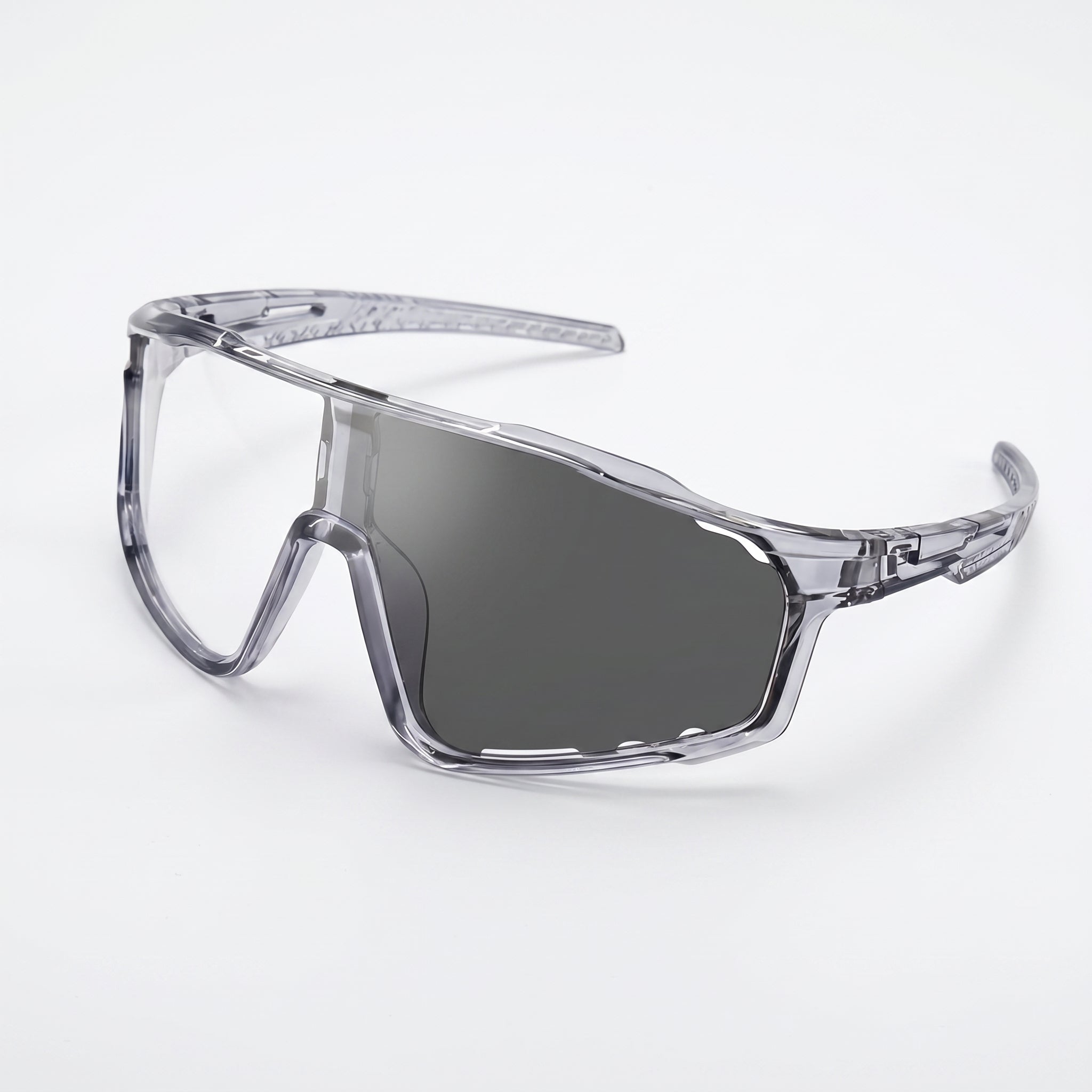 Apex Photochromatic Shield - Crystal Grey translucent frame