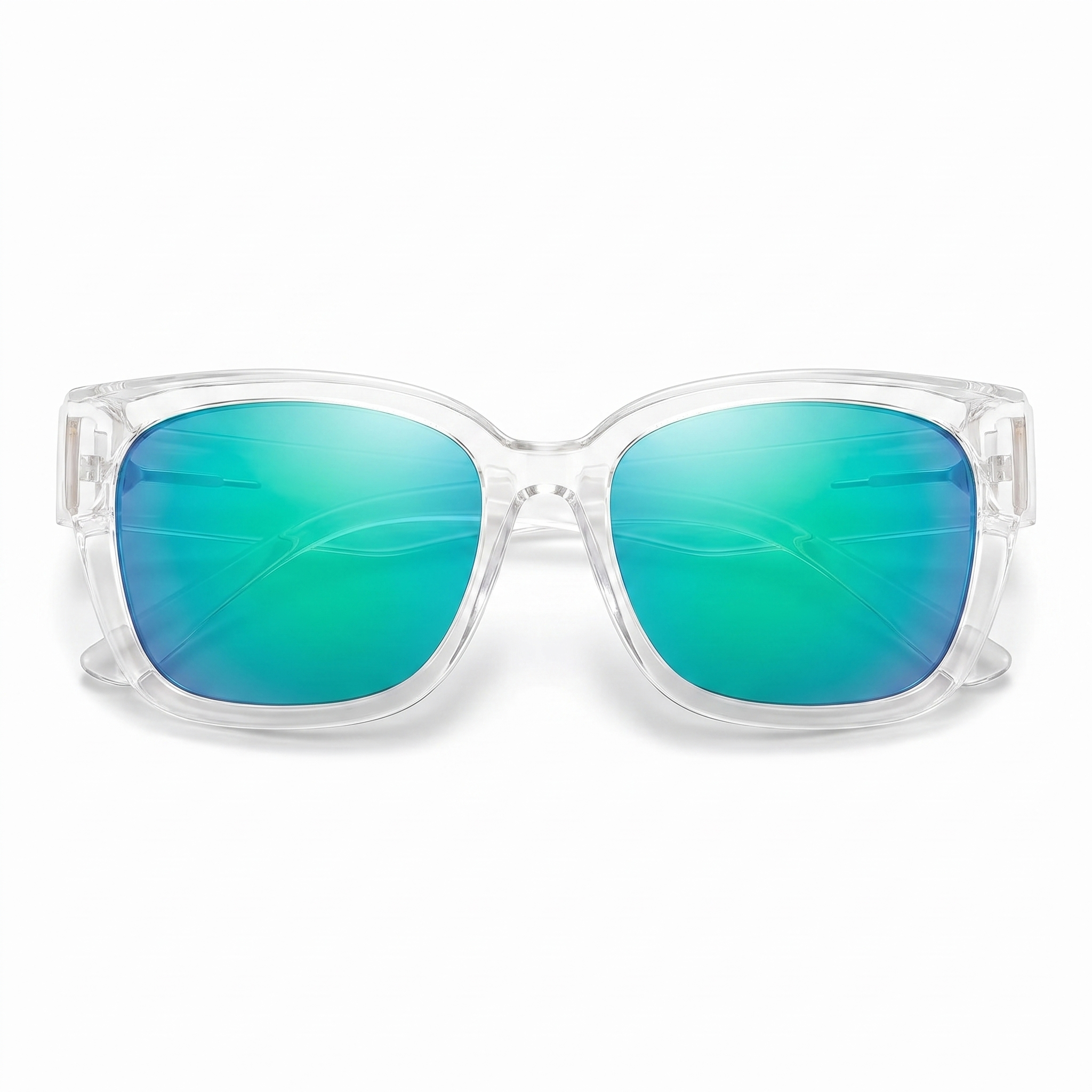 Tuvily Fit Over — White Crystal + Green Mirror