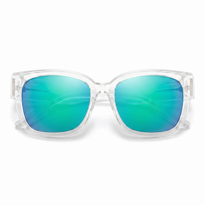 Tuvily Fit Over — White Crystal + Green Mirror